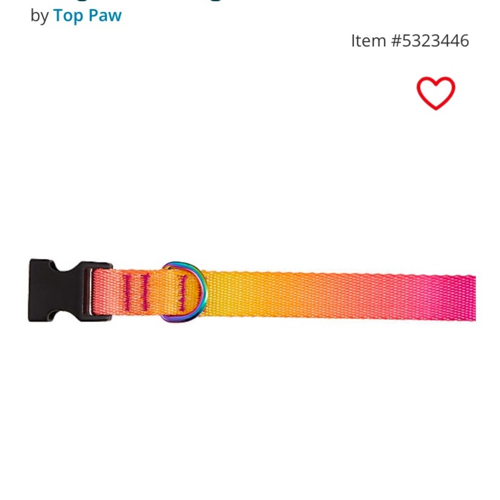 Top paw ombré collar size large bright Color
